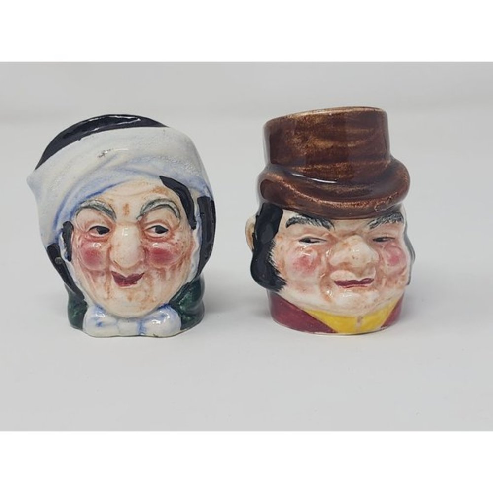 Vintage Toby Style Gentlemen And‎ Wife Couple Salt And Pepper Shakers